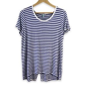 Susina blue and white‎ short sleeve t-shirt loose fit size L